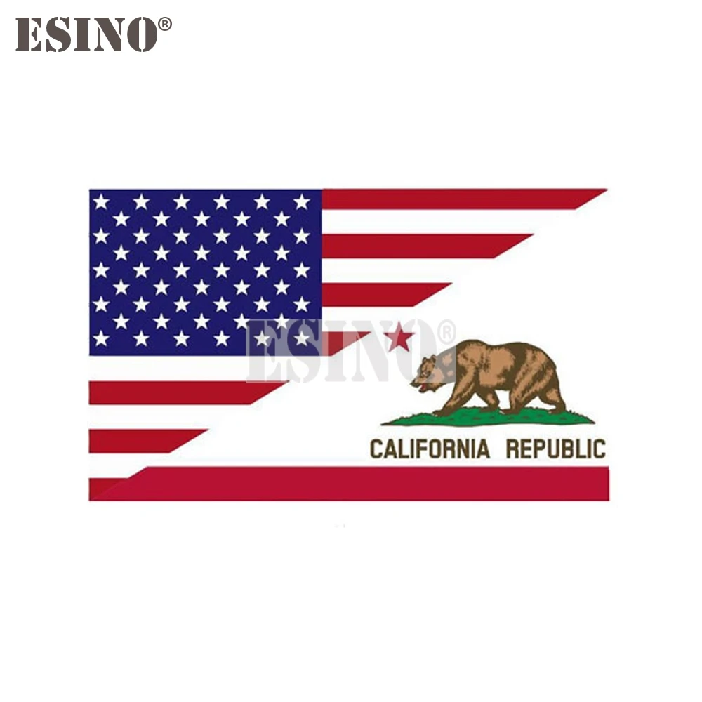 Mapa de la bandera nacional de Estados Unidos, República de California, PVC, impermeable, pegatina para carrocería de coche, patrón de vinilo
