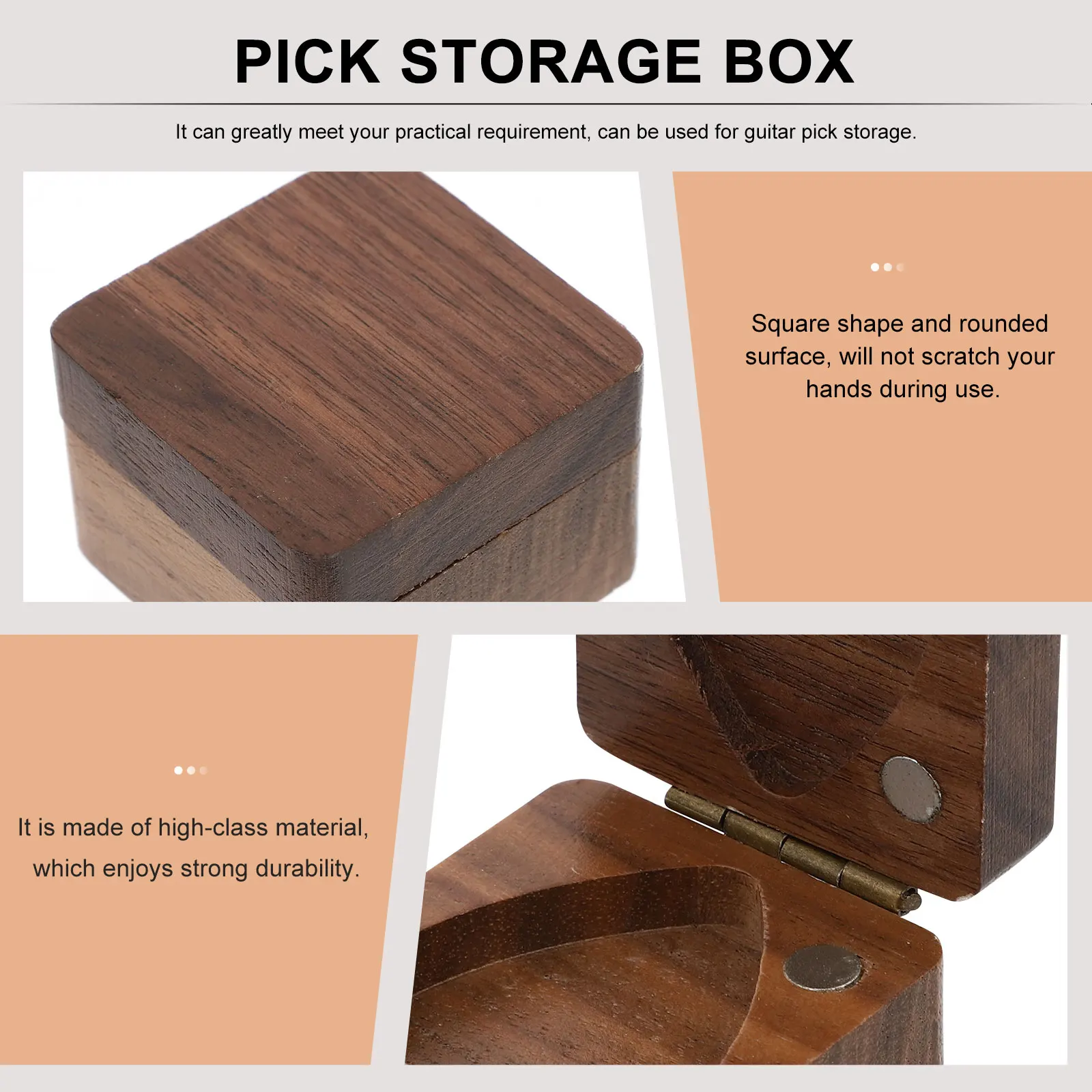 

Wooden Box Guitar Case Plectrum Organizer Suitcase Picks Storage Accessories Holder Travel Key Fob Bag Acoustic Holders