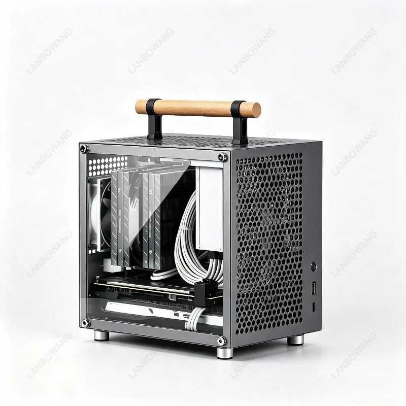P70 All Aluminum Mini ITX Handheld PC Case SFX Inline Plug Small Desktop Chassis Non-C24U35A4