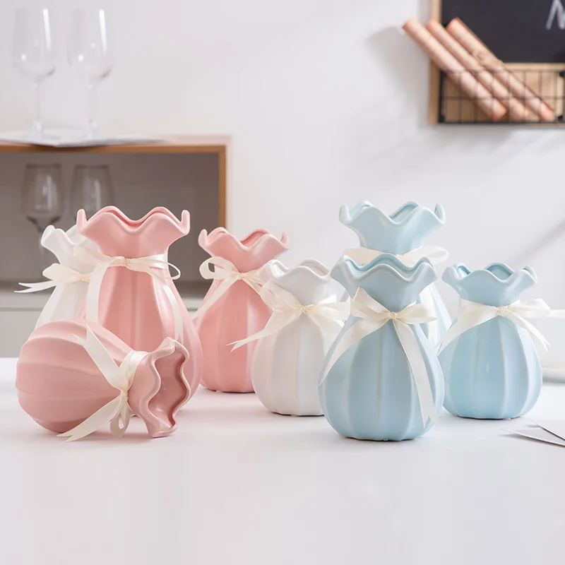 

15-20.5cm Porcelain Colored Glaz Vase Nordic Flower Arrangement Flower Ware Water Storage Flower Shop Home Table Decoration Gift