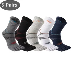 Calcetines deportivos de algodón con punta corta para hombre, medias de compresión absorbentes de sudor para bádminton, tenis, bicicleta, correr, baloncesto, 5 pares