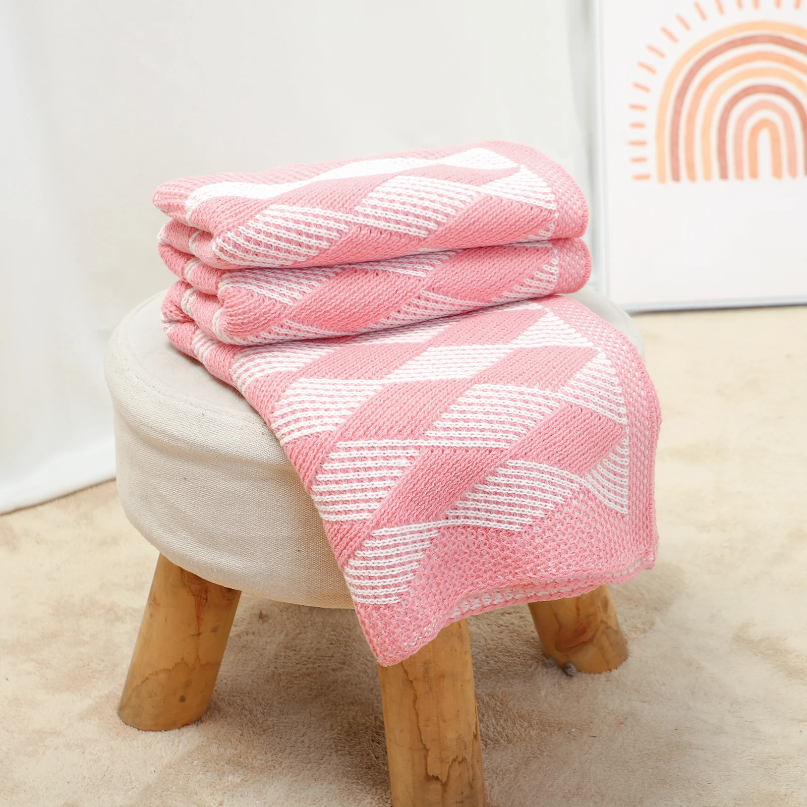 

Infant Baby Blankets Knit Toddler Stroller Swaddling Newborn Crib Envelop Wrap 90*70CM Super Soft Girl Boy Bedding Fashion Plaid