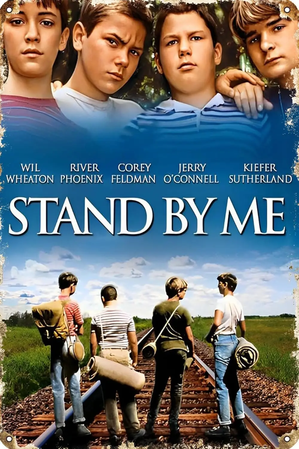 Stand by Me 1986 Movie Metal Vintage Tin Sign Poster for Indoor Outdoor Yard Man Cave Garage Bar Wall Decor Art 8x12 inch