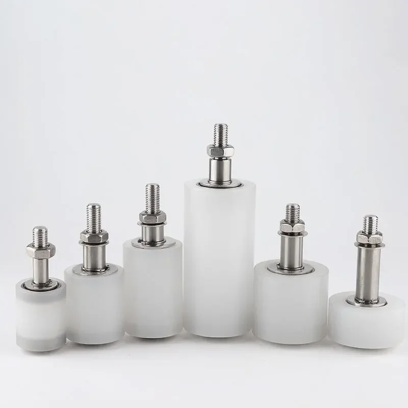White Thickened Bearing Nylon Guide Roller Gate Wheels - Sliding Or Cantilever Gates Positioning Guide Translation Door Wheel