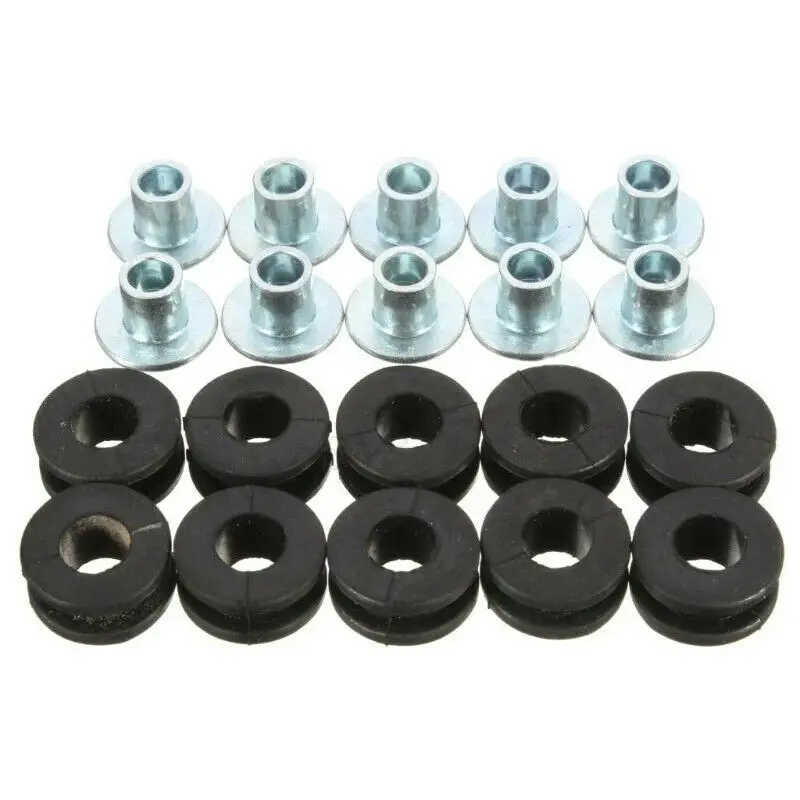 10Pcs Rubber Grommet Bolt Pads Motorcycle Fairing Cushion Washer Kit for Kawasaki Shock Bushing and Gasket Replacement