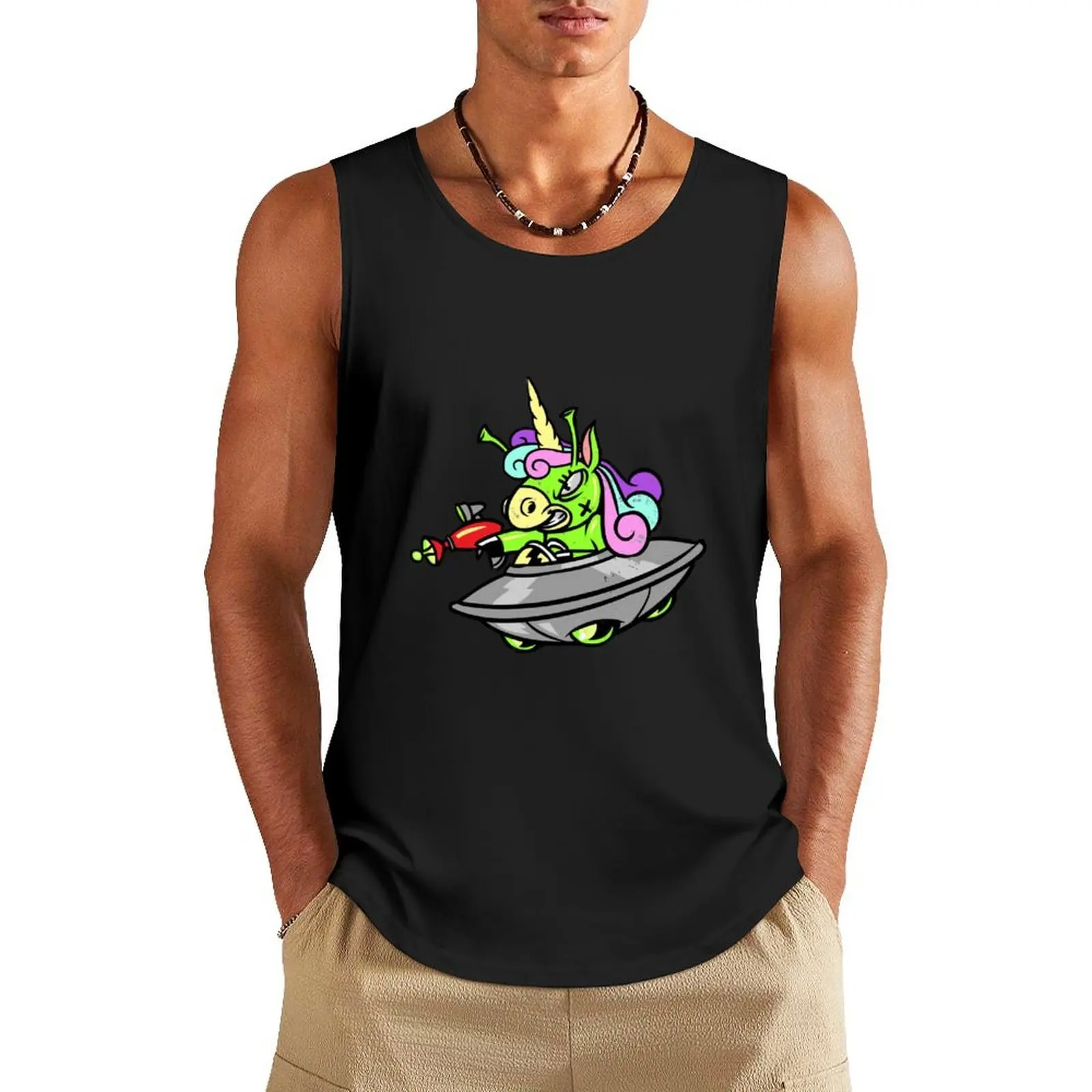 

Alien Unicorn Tank Top Men's summer vest bodybuilding for men Vest male