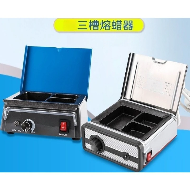 Three Chamber Wax Melter Automatic Temperature Control Heating Pot For Dental Dipping Batik Craft