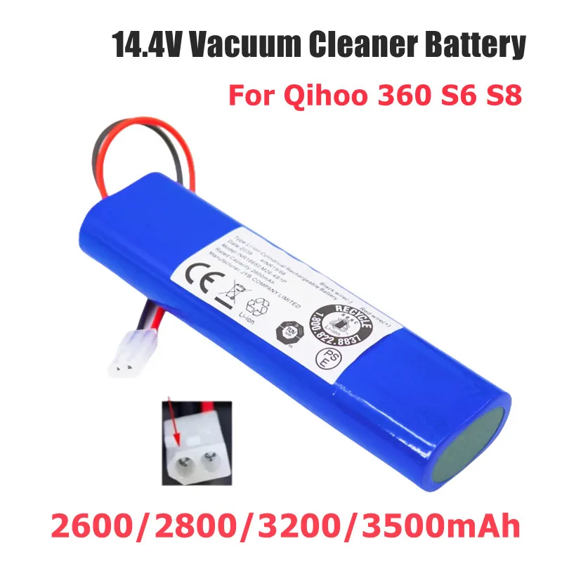 

14.8V 3500mAh Battery Pack For Qihoo 360 S6 S8 Robot Vacuum Cleaner Accessory Replacement Battery 18650 Lithium Ion Battery