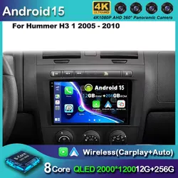 Android15 Car Radio For Hummer H3 1 2005 2006 2007 - 2010 Navigation GPS Multimedia Video Player Stereo wireless Carplay Auto 4G