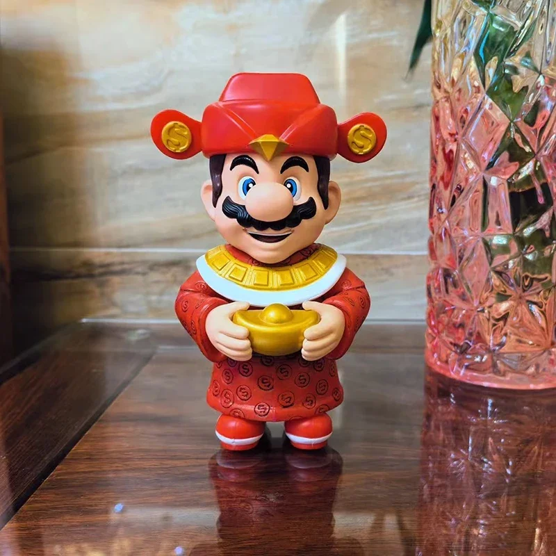 Figurine de Jeu de Dessin Animé Mario le Dieu de la Richesse, Modèle de Collection en PVC, Jouet d'Ornement, Cadeau d'Anniversaire pour Enfant, Nouvelle Collection