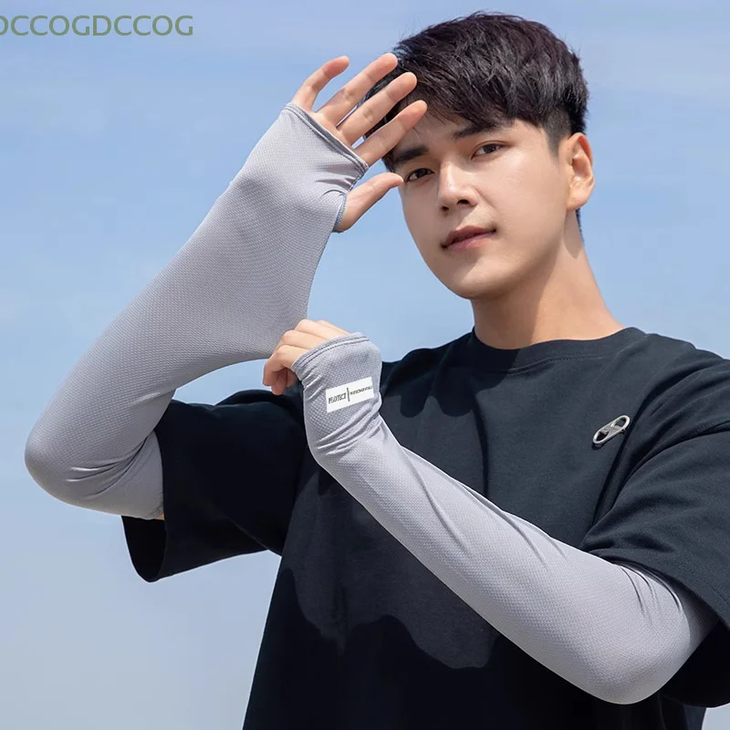 قفازات طويلة للحماية من الأشعة فوق البنفسجية، زوج واحد من أكمام أذرع تبريد قابلة للتنفس في الهواء الطلق، أكمام غطاء لليد واقية من الشمس #3