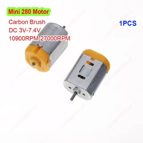 Mini 280 18mm Carbon Brush Motor DC 3V 5V 6V 7.4V High Speed Eletric DC Motor for Fan Model Car Boat