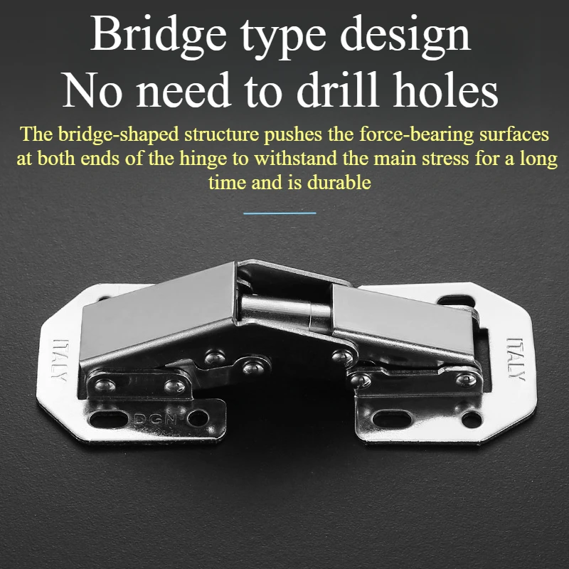 3 4 인치 두꺼운 노출 장식 브리지 유형 개구리 경첩 드릴링이 필요 없음 슬롯 캐비닛 도어 마작 테이블 경첩