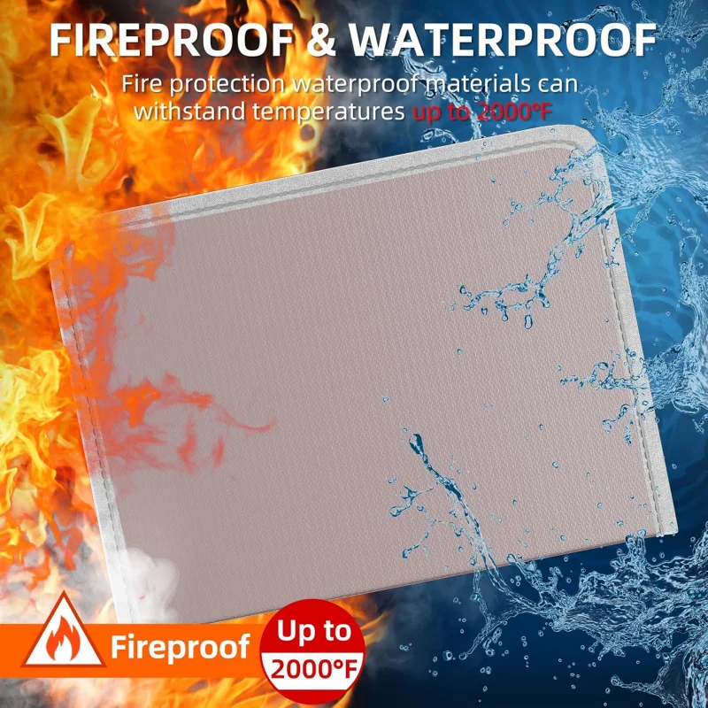 Fireproof Accordion File Organizer, Portable Expanding Folder with Waterproof Zipper&Labels, Gray Document 1