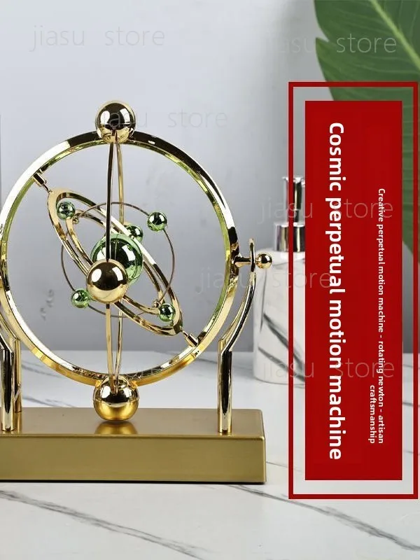 Magnetic Swing Earth Orbit Ornament, Kinetic Perpetual Motion Desktop Globe, Rotating Celestial Model Creative Decor