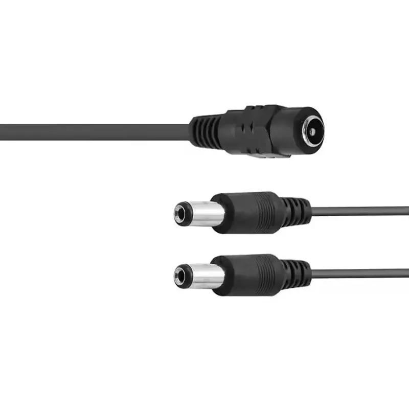 10pcs DC Power 1 Female To 2 Male Port 5.5x2.1mm Plitter Adapter For Security CCTV Camera And LED Strip