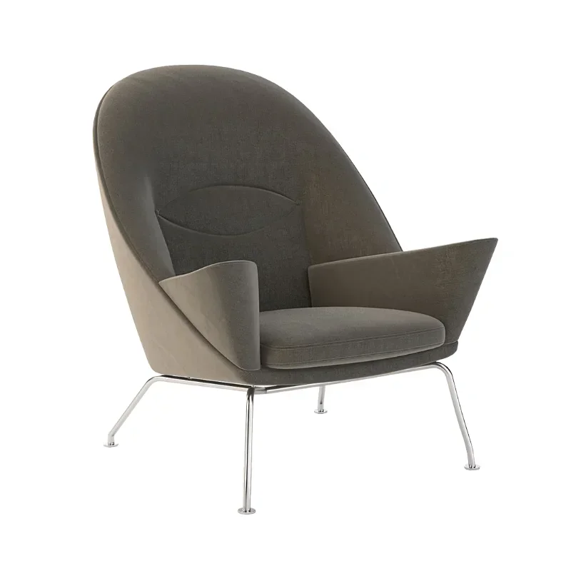 كرسي ترفيهي فردي من القماش الفاخر الخفيف، كرسي منزلي أساسي مريح من القطن عالي الارتداد #3