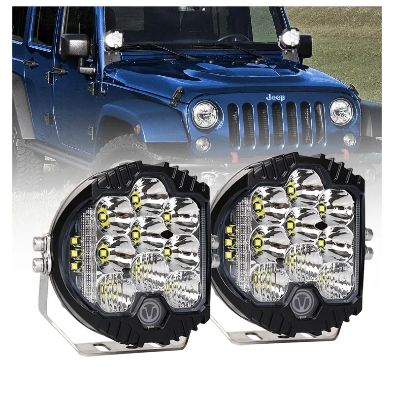 

1pcs 5/7Inch LED Headlights DRL Hi/Lo Beam 50W 5000LM 5'' 9LEDS For Wrangler Offroad Jeep Lada Niva 4x4 UAZ 12V 24V