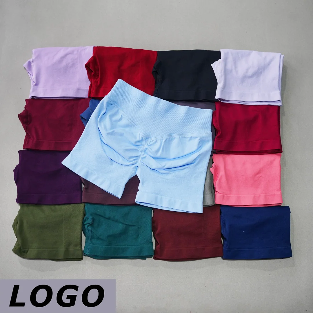 Pantalones cortos de yoga de cintura alta para mujer LOGO DF, con efecto push-up, a prueba de sentadillas, control de abdomen, para entrenamiento, gimnasio, correr, fitness y actividades atléticas.