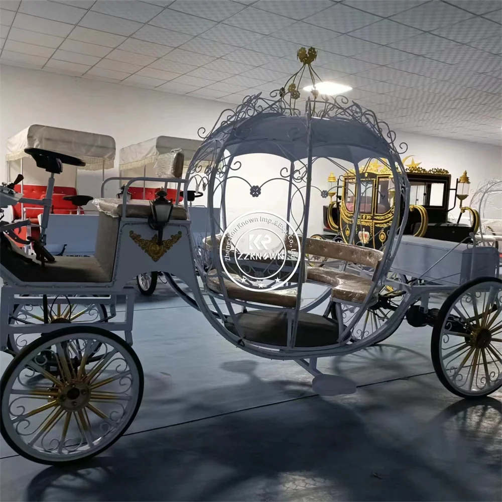

Luxury Classic Vintage Horse Drawn Pumpkin Carriage Customized Gorgeous Pumpkin Carriage For Princess Theme