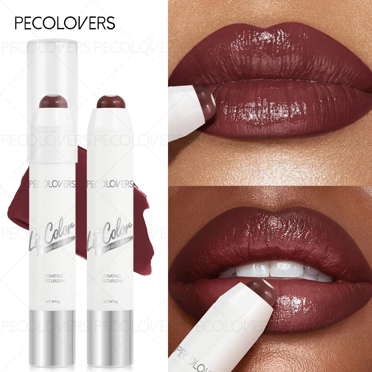 Rossetto a lunga durata Idratante Balsamo per labbra rosso 2 in 1 Rossetto sandwich nudo Rossetto antiaderente impermeabile