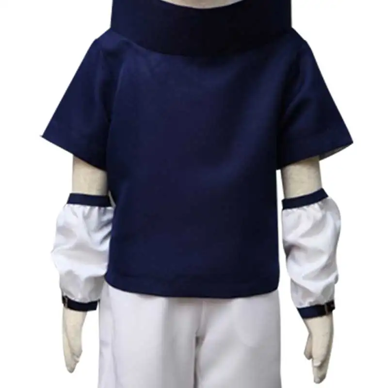 Kids Adult Uchiha Cosplay Sasuke Costume Outfit Children Summer School Uniform Suit Anime Halloween Costume