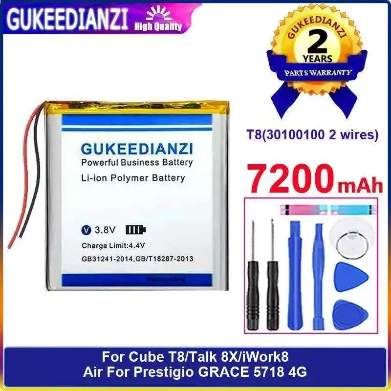 

Аккумулятор для ноутбука T8 30100100, 2 провода, 7200 мАч для Cube Talk 8X Iwork8 Air Prestigio Grace 5718 4G