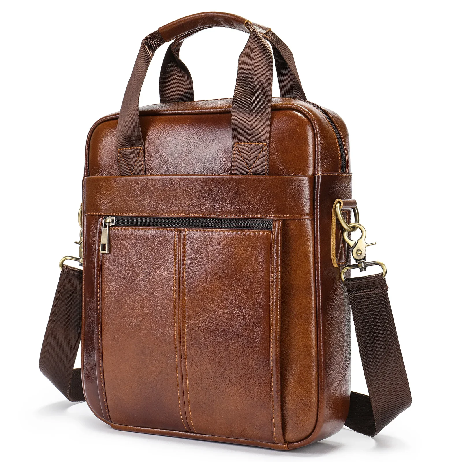 Classic Leather Briefcase for Men, Business Shoulder Bag