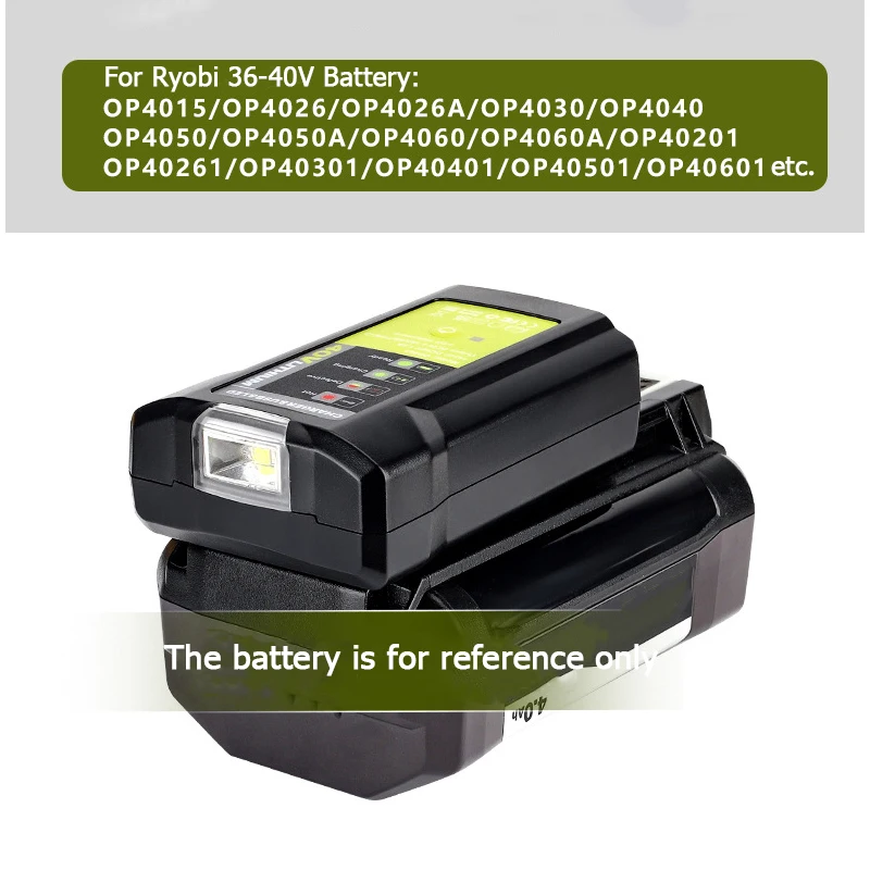 3W LED Work Light Battery Adapter For Ryobi 40V Lithium-Ion Battery Charger with USB Port Type-C Output Converter OP4015/OP4026