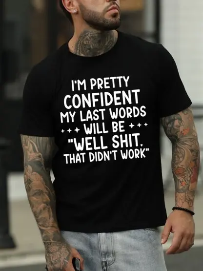 Je suis vraiment confiant dans ce t-shirt décontracté pour homme en coton imprimé et ample.