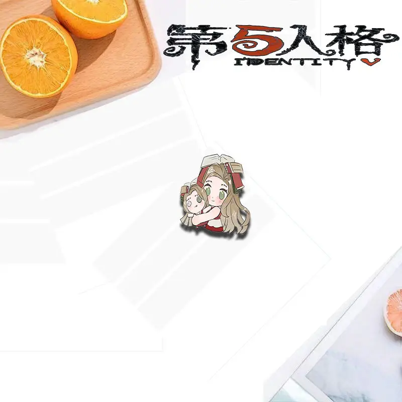 9PCS Luca Balsa Emma Woods Badges Pins Anime Identity Ⅴ Brooch Cosplay Acrylic School Bag Pendant Clothes Accessorie Gift