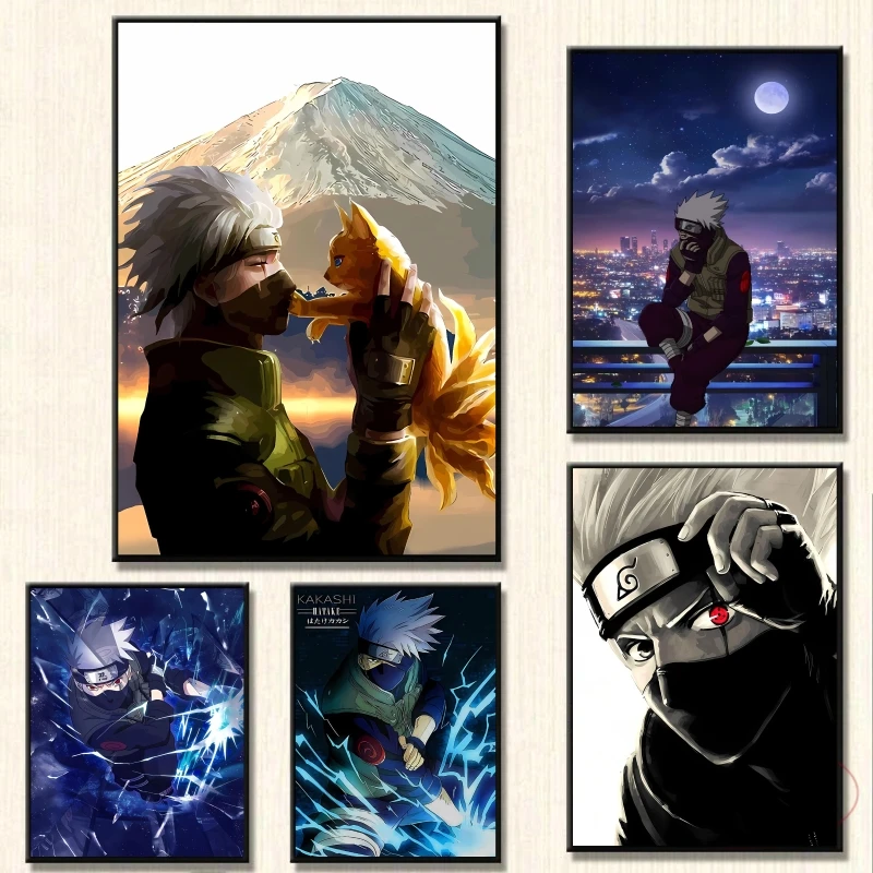 

Canvas Artwork Painting Naruto Hatake Kakashi Classic Gifts Modular Prints Modern Home Cartoon Character Picture Wall Stickers