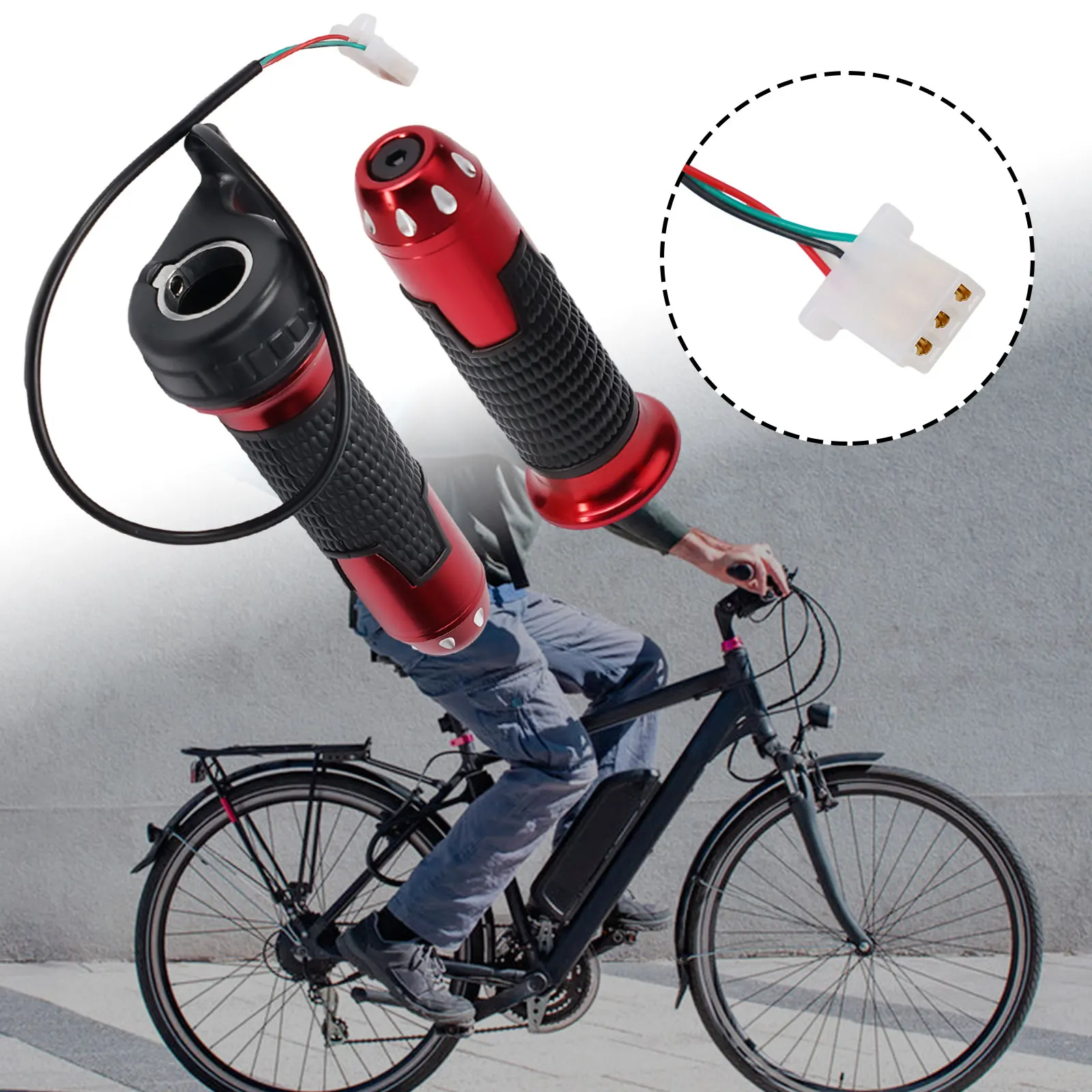 Throttle Bicycle Throttle Cruise 350mm Line Length About 190-240g ABS+Aluminum Alloy Black+Red Electric Scooter