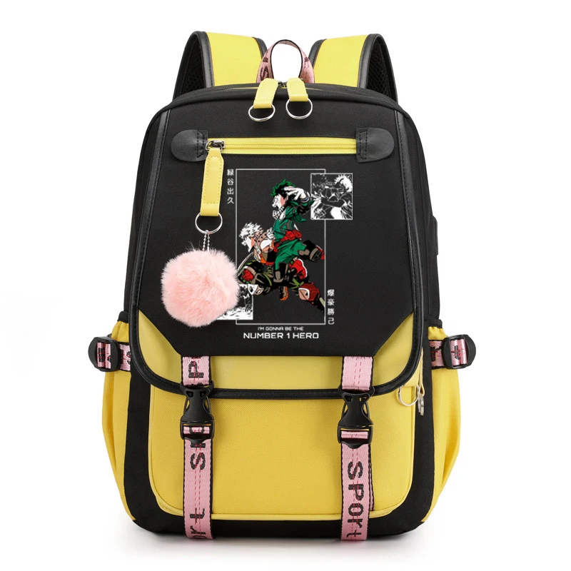 Anime My Hero Academia Mochilas para Meninos e Meninas Adolescentes, Saco de Viagem Casual Manga Mochila Escolar, Mochila Laptop de Alta Qualidade, Harajuku