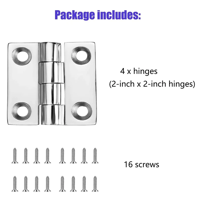4 sztuki ciężkich zawiasów łódź ze stali nierdzewnej 2 Cal X 2 cale (50Mm X 50 Mm) do użytku morskiego zawiasy