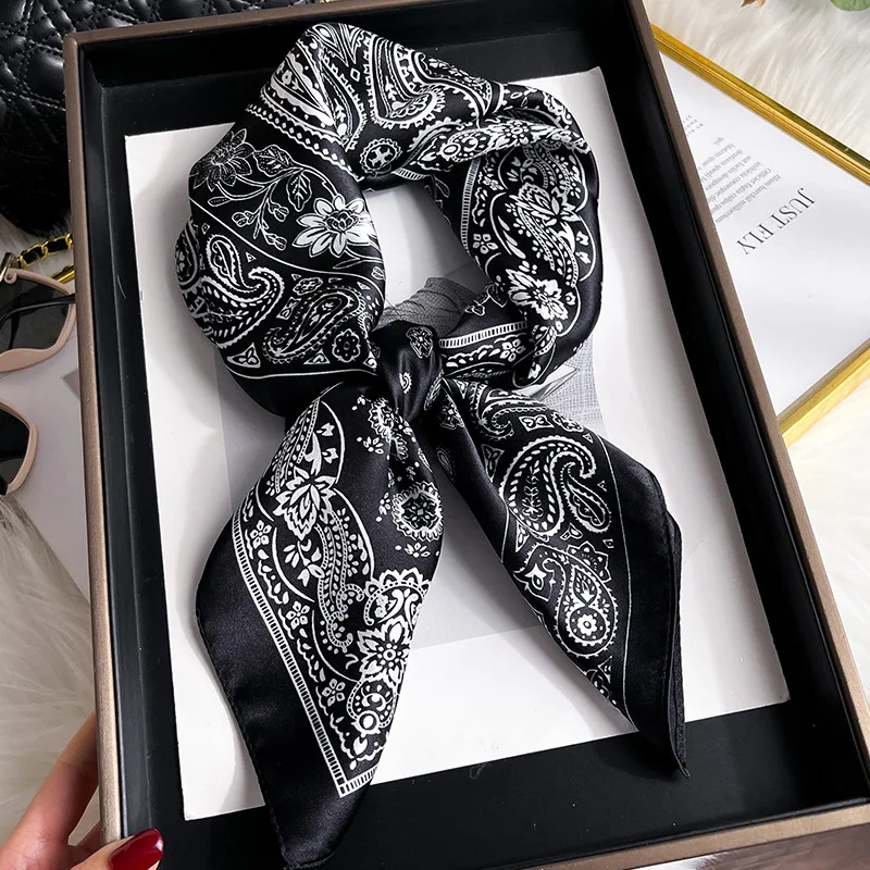 

100% Silk Scarf Women Square Shawls Wraps Foulard Scarves Pashmina Neckerchief Female Hijab Bandana bufanda Poncho Kerchief 68cm