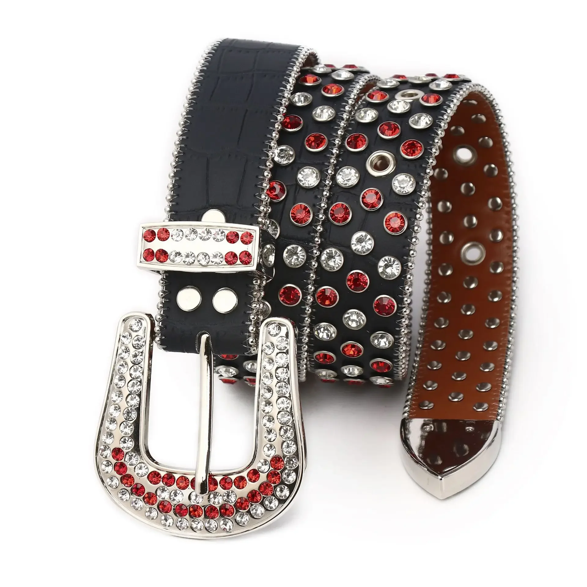 جديد مصمم حجر الراين حزام قبعات رعاة البقر الغربية ديمون رصع حزام جودة عالية حقيقية بولي Leather الجلود الشرير بلينغ أحزمة للمرأة الرجل