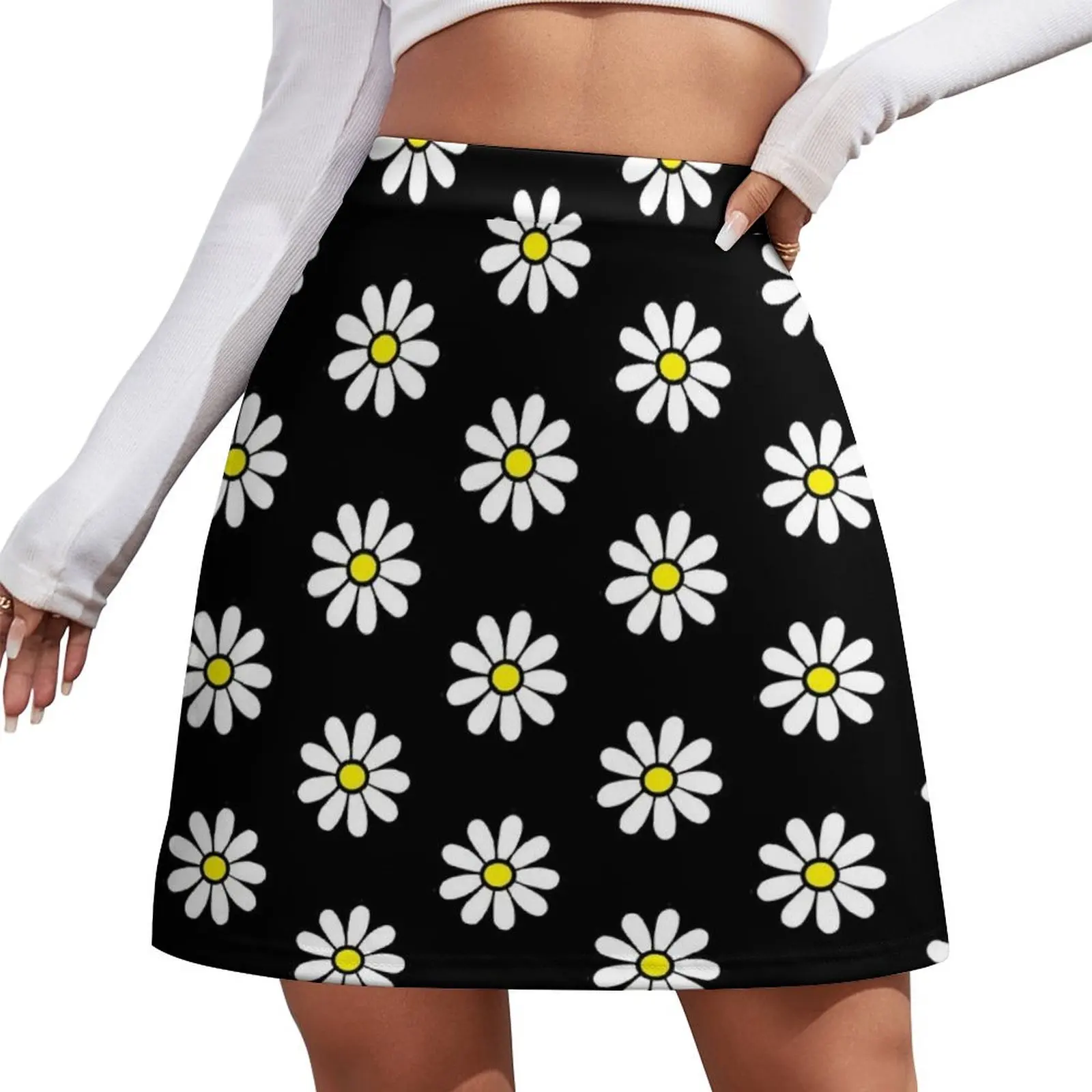 

Happy Daisy Flower Power 60's 70s Retro Vintage Hippie Gardening Mini Skirt korean style skirt skirts for women Mini Skirt