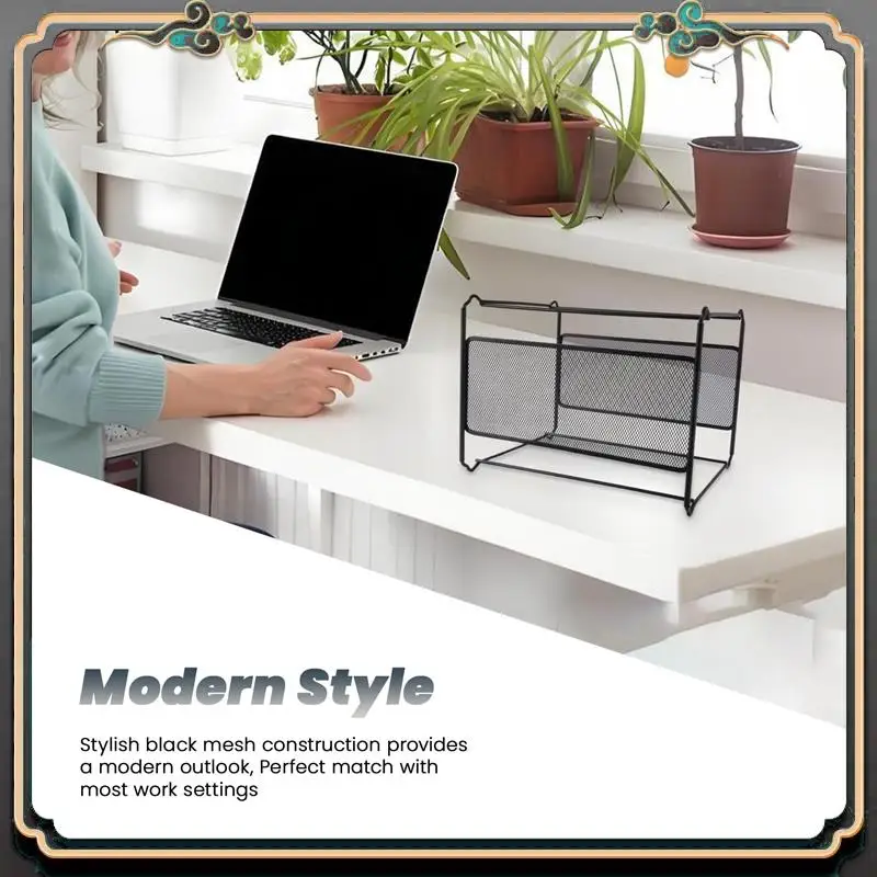 Reliable-A4 Mesh Metal File Organizer Box Hanging File Folder Box Desk Storage Holder Shelf Holder Storage For Office Home