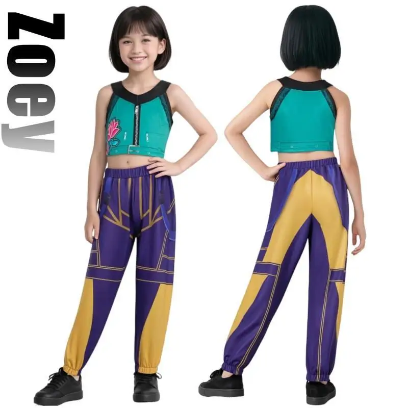 Kids Demon Costomes K-Pop Mira Rumi Zoey Hunters Cosplay Costume for Girl Halloween Stage Pattern Role Play Clothes
