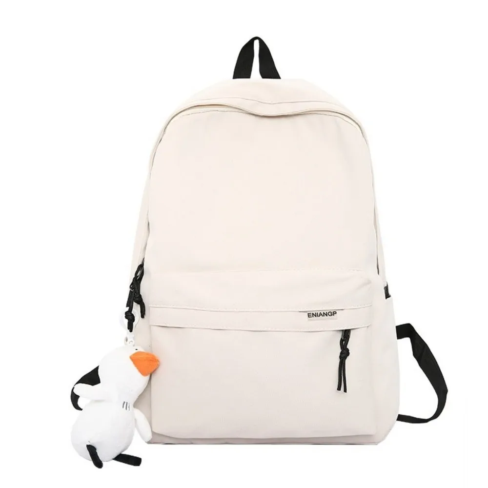 Mochila de gran capacidad de estilo japonés con colgante, mochila escolar para estudiantes con múltiples bolsillos, aspecto informal, bolsa de libros de nailon para adolescentes