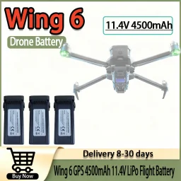 11.4V 4500mAh Intelligent LiPo Battery, 45 Mins Flight Time Spare Accessory for Wing 6 GPS RC Quadcopter