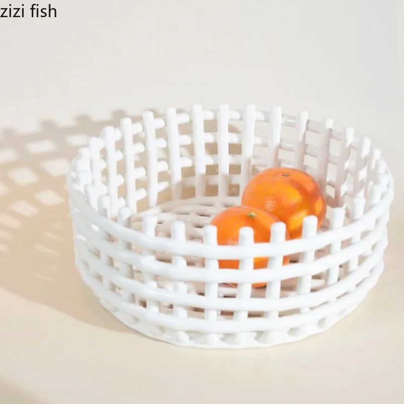 

Ceramic Woven Storage Basket Fruit Basket Storage Bottle Storage Jar Chopstick Tube Drain Rack Snack Tray Storage Box Organizer