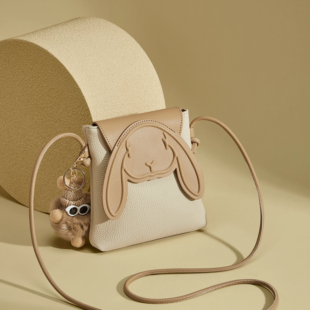 Cute Rabbit Design Leather Shoulder Bag for Women