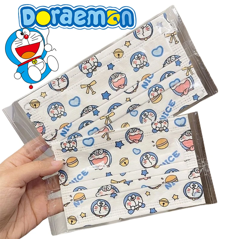 10Pcs Kawaii Doraemon Disposable Mask for Adult Kids Cartoon Dust Mask Cute Travel Disposable Face Masks Non-wove Filter Masks