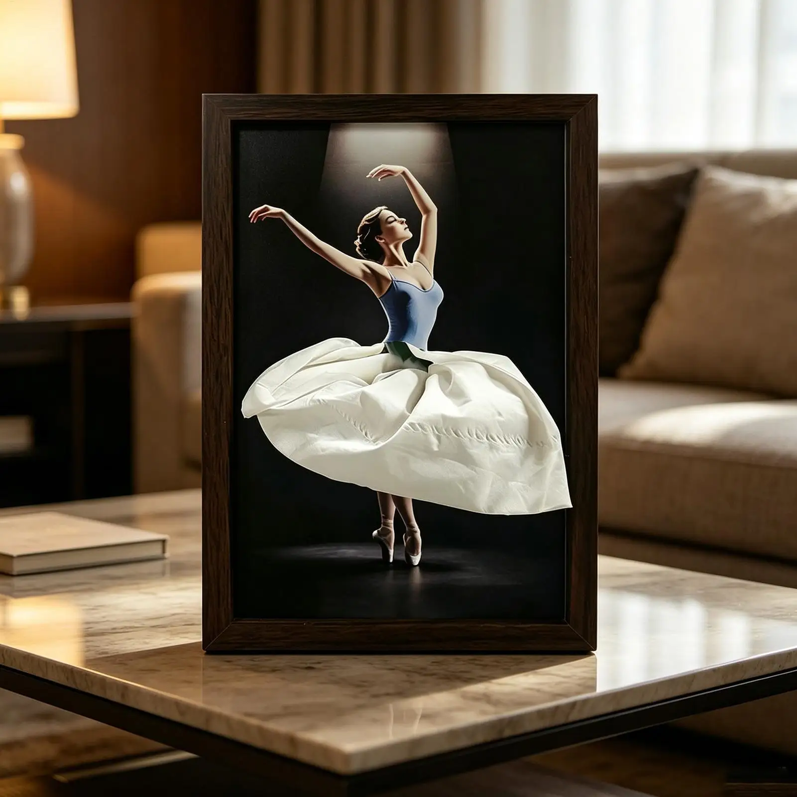 Soaring Skirt Tissue Box Wooden Ballet Dancer Skirt Napkin Dispenser Wood Tissue Box Cover For Home Offices Table Bedside