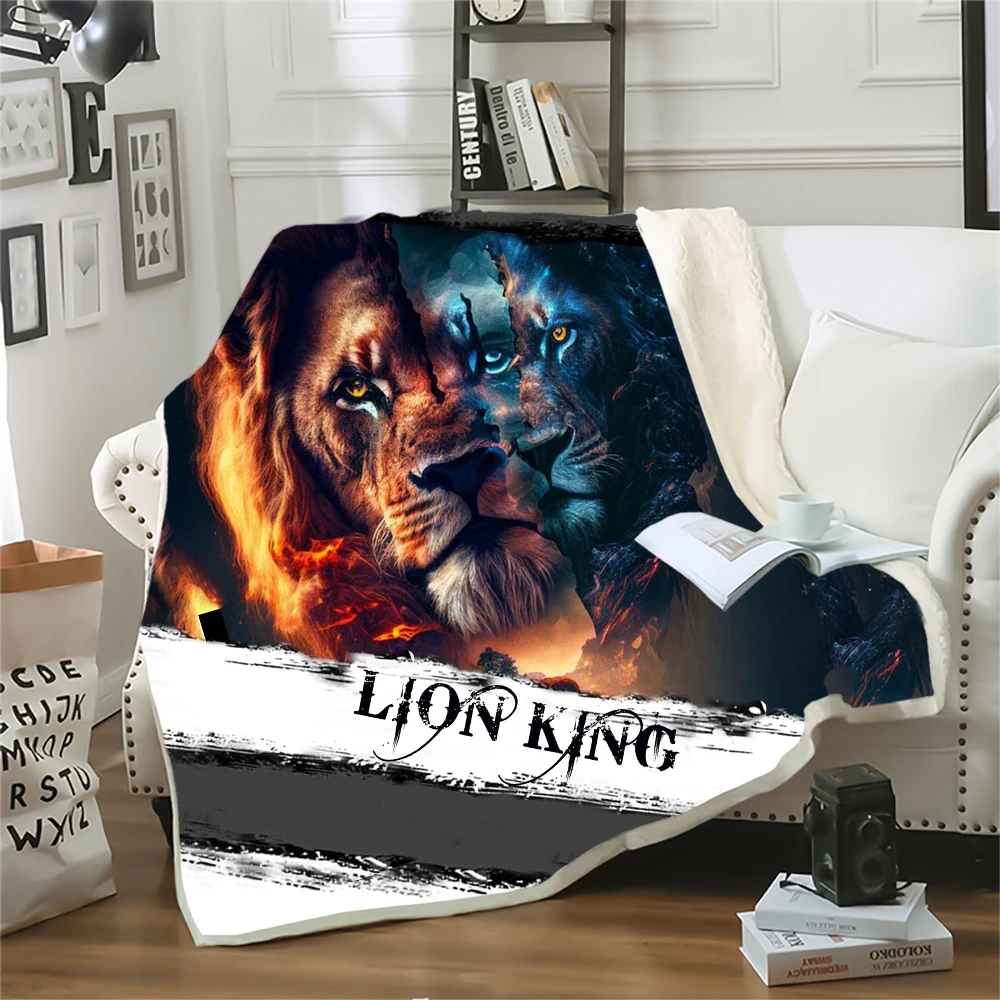 CLOOCL Fashion Animals Blankets Lion King 3D Printed Throw Blankets for Beds Beddings Fluffy Quilts 5 Size Dropshipping