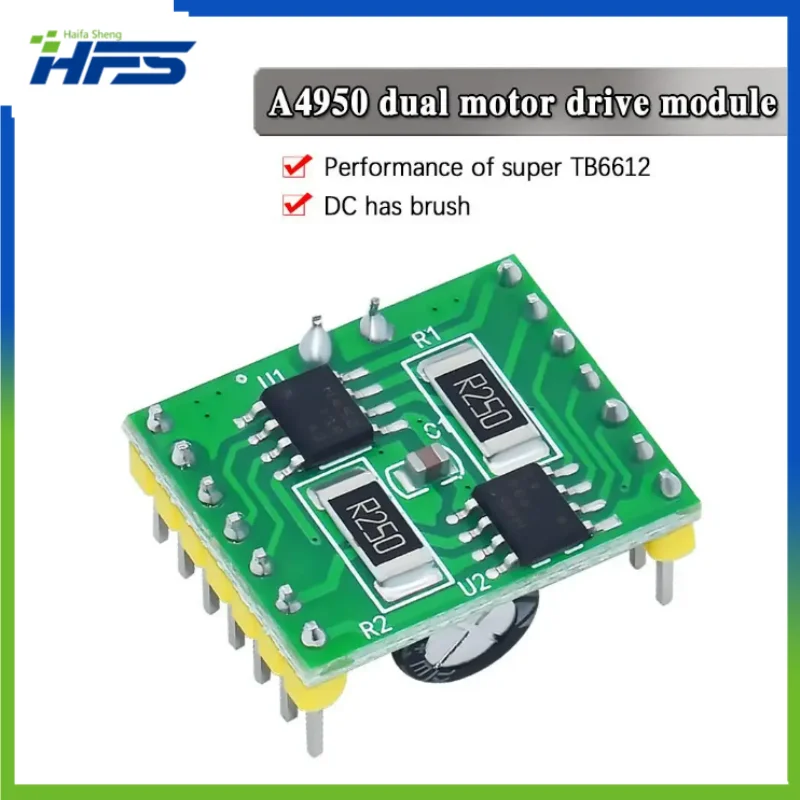 

A4950 Dual Motor Drive Module Super Performance TB6612 DC Brushed Motor Driver Board