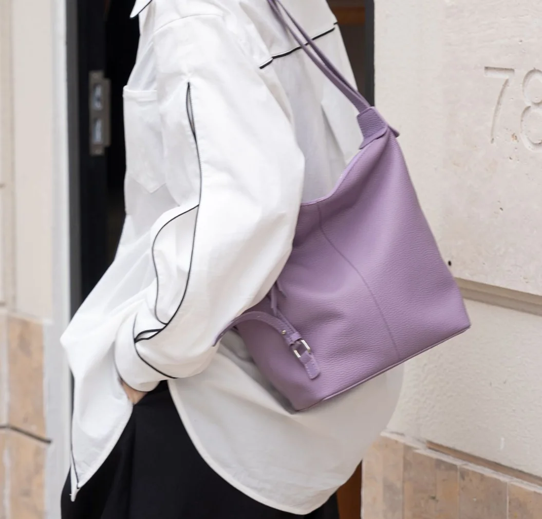 

2025 to go leather women shoulder bag hobo bucket bag backpack Large capacity shopping slant bag genuine fashion bag