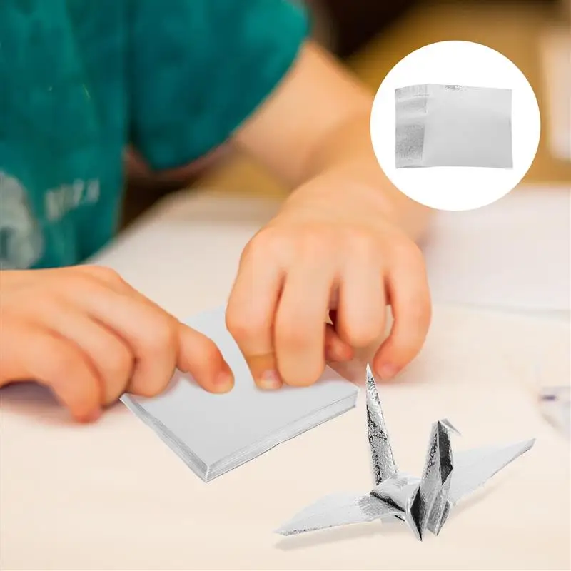 100 sztuk jednostronny perłowy papier origami srebrny biały brokat czerwony rękodzieło DIY ręcznie robione kwadratowe składane składane